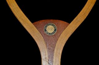 Antique Vintage Wood 1900 Spalding GENEVA 3D Tennis Racket Long Oval Head 3