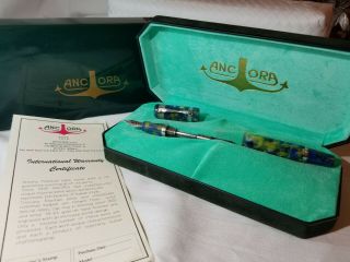 Ancora Tuscany Limited Edition 215/500 Blue Green Fountain Pen 18k Medium Nib