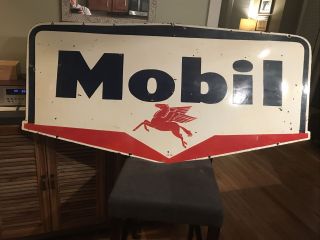 Large Mobile Gasoline Double Sided Porcelain Sign