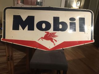 Large Mobile Gasoline Double Sided Porcelain Sign 2