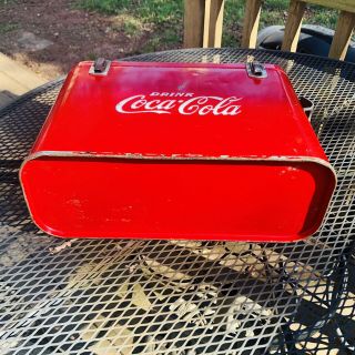 Vintage 1940 - 1950 Coca - Cola Airline Cooler,  Top Handle,  Can Opener.  No Rust holes 6