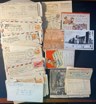 37 Wwii Letters 5th Armored Div 9th Army England Germany Apos 654 402 339 758