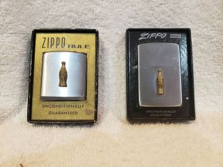 Vintage 1955 Coca - Cola Zippo Lighter And Rule Tape Measure,  In Boxes,  Rare