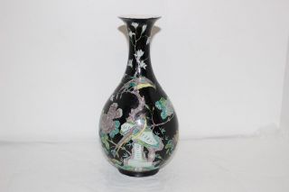 Vintage Hand Painted Chinese Porcelain Birds Of Paradise 9.  25 " Vase