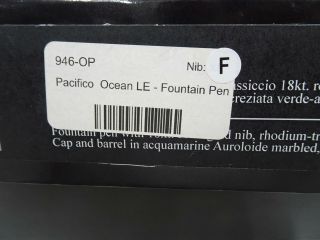Aurora Authentic Limited Edition Numbered Fountain Pen Pacifico Ocean LE 946 - OP 2
