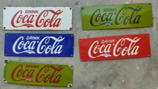 Vintage Soft Drink Coca Cola Porcelain Enamel Sign Board Usa - 5 Plates