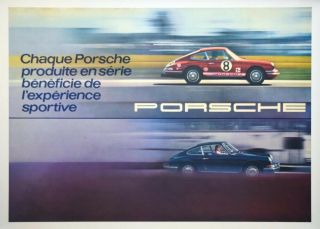 Porsche Factory Poster 1969 " Reliability On The Track,  Safety On The Street "
