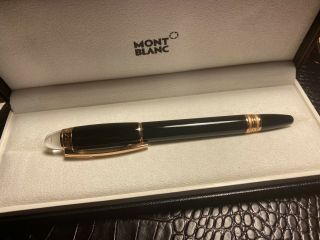 Montblanc F Nib Starwalker Black And Red Gold Fountain Pen