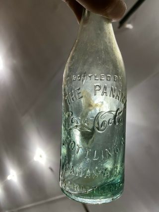 Foreign 1905 - 1915 Straight Sided Light Green Panama Republic Coca Cola Bottle