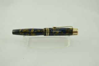 Vintage Turcsany Lapis Blue Fountain Pen 14k Gold Nib Hungary