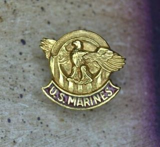 Scarce Wwii U.  S.  Marines Honorable Discharge Ruptured Duck Lapel Pin Usmc Sb