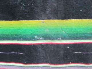 Vintage Rainbow Mexican Saltillo Serape Wool Table Runner Rug 17.  ” X 38”,  fringe 2