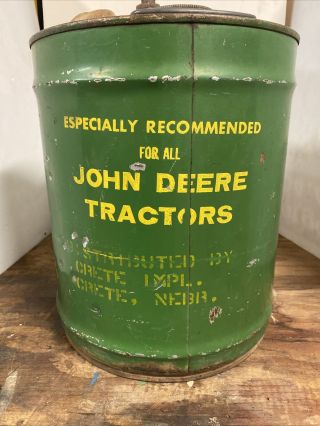 Vintage Gold Bond John Deere 5 Gallon Motor Oil Type Engine Oil Can Warren Oil 4