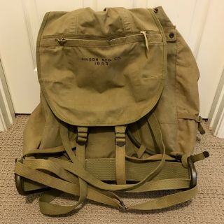 Wwii Us Army 10th Mountain Div.  Rucksack Backpack & Frame Hinson Mfg.  1943 Vguc