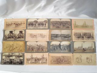 16 X Antique Stereo View Cards Boer War South Africa - Stereoscope Vintage Photo