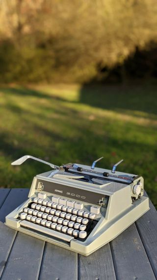 Cleaned/serviced 1971 Hermes 3000 Portable Typewriter Cursive Script -