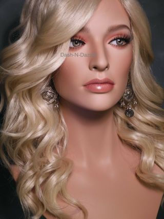 Female Mannequin Wig Bust With Hazel Glass Eyes