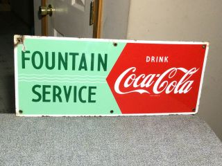 Vintage Coca Cola Porcelain Fountain Soda Sign Vintage Coca Cola Sign Soda Sign