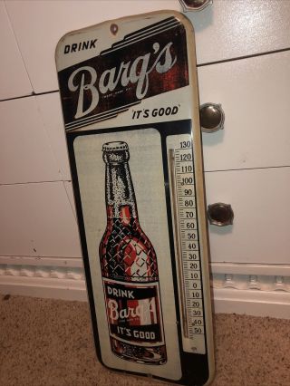 Drink Barqs Its Good Root Beer Thermometer Soda Sign Display Tin