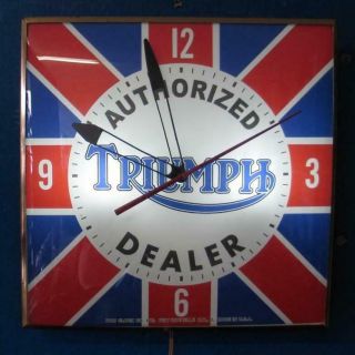 Vintage Pam Lighted Advertising TRUIMPH AUTHORIZED DEALER Clock 2