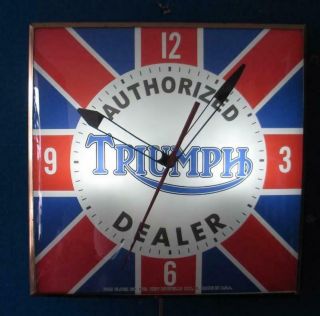 Vintage Pam Lighted Advertising TRUIMPH AUTHORIZED DEALER Clock 3