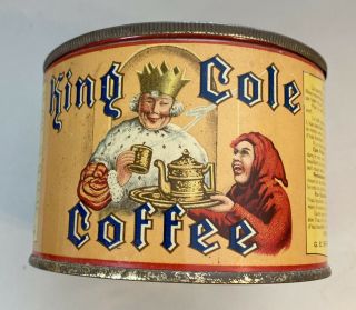 Vintage Coffee Tin Litho - King Cole Coffee G.  E.  Barbour Company Limited