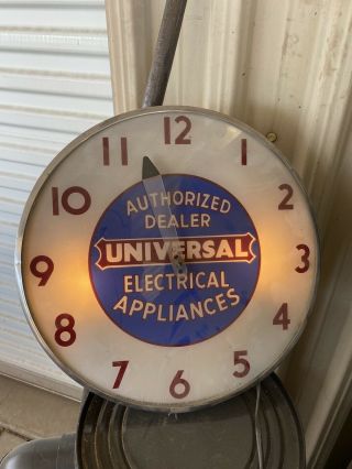 Vintage 50’ 60’s Universal Electric & Appliance Wall Clock Advertising Sign