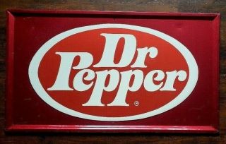 Vintage Tin Dr Pepper Sign - Metal Embossed Frame - 23 " - Soda Gas Oil Dr.  Old