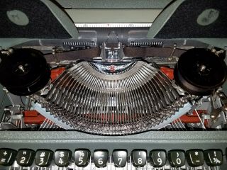Vintage 1959 Olympia SM - 4 Green Portable Typewriter, 6