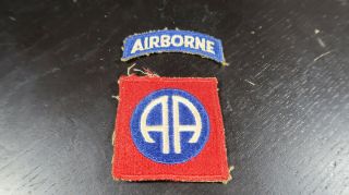 Wwii Us Army 82nd Infantry Airborne Division 2 Piece Patch Paratrooper
