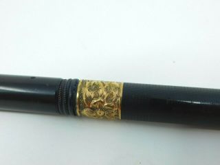 VNTG Paul E.  Wirt Black Hard Rubber Eyedropper Fountain pen Gold Filled Bands 2