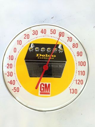 Vintage Gm Delco Battery 12  Thermometer.