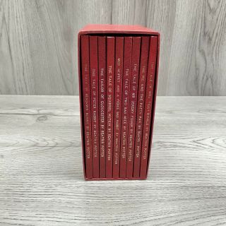 9 Vtg Beatrix Potter Books Set Peter Rabbit Hardcover Set.  Grolier Red Leather