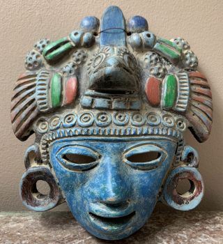 Mayan Aztec Inca Hand Made Terra Cotta Clay Pottery Wall Mask