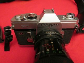 Canon FT QL 35mm Camera w/ Telephoto Lens,  Strap.  vintage photo picture film 3