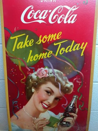 Vintage 1950 Coca Cola Cardboard Paper Sign, 3