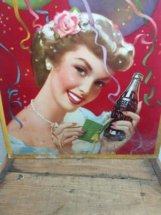 Vintage 1950 Coca Cola Cardboard Paper Sign, 4