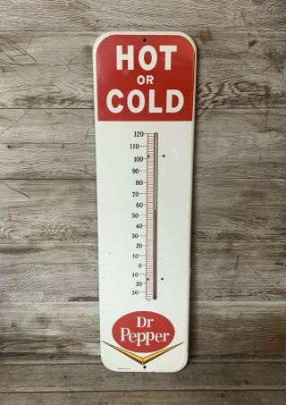 Vintage 1940s Dr Pepper Hot Or Cold Thermometer Sign