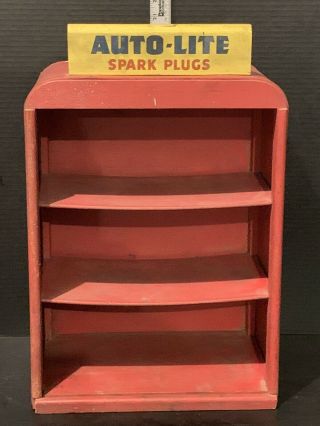 1940’s Auto - Lite Gas Station Spark Plug Display Cabinet