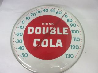 Vintage Advertising Double Cola Soda Pop Round Thermometer Store A - 252