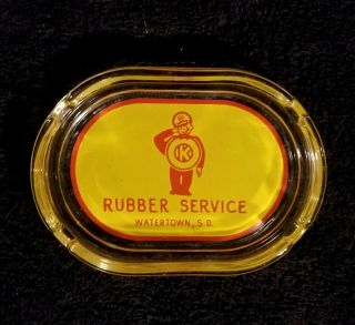 Rare Vintage Ok Rubber Welders Tire Service Ashtray Watertown Sd