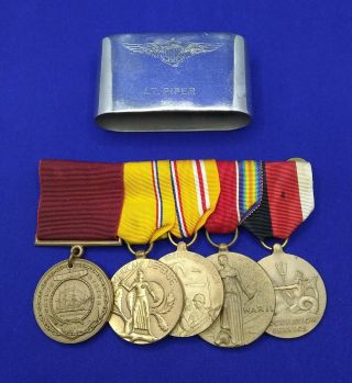 1936 Us Navy Good Conduct Named Medal Bar Grouping - Wwii Enlisted To Officer
