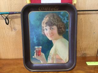 1924 Coca Cola Smiling Girl Tray