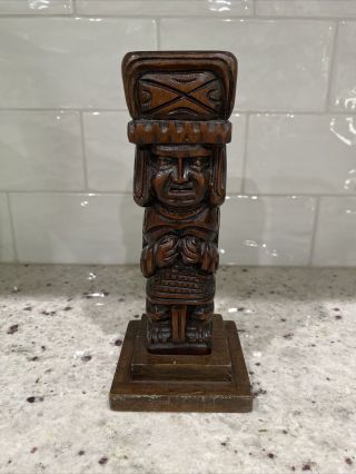 Tiki Statue Solid Wood Carved " Hawaii " Figure Totem Tropical Luau Sculpture