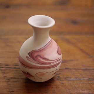 Vintage Nemadji Pottery Colorful Mission Swirl Art Pottery Small Flower Vase 4 