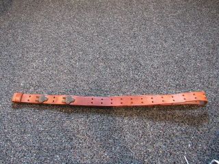 Post Wwii Us Army M - 1 Rifle Sling Brown Leather Mrt 4 - 63 Marked Bb Item