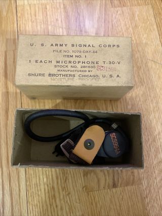 Ww2 Us Army Air Force Issue Pilot Aircrew Throat Microphone T - 30 - V