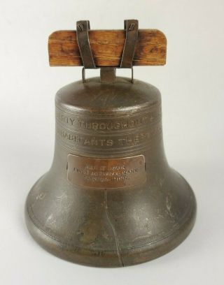 Vtg.  Antique 1919 Liberty Bell Coin Still Bank First National Fairfax Minn.  Mn