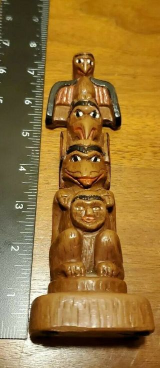 Vintage Eagle Raven Bear Shaman Totem Resin Figurine BC Canada 8 