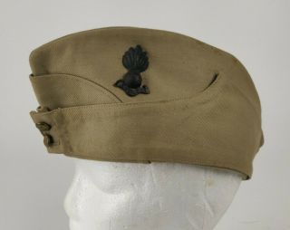 Wwii Ww2 Era British Army Royal Regiment Of Artillery Tan Side Cap Overseas Hat
